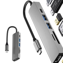 Load image into Gallery viewer, Usb 6 In 1 Docking Station Hdmi Audio And Video Sd Card Reader Pd Port Hub