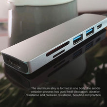 Load image into Gallery viewer, Usb 6 In 1 Docking Station Hdmi Audio And Video Sd Card Reader Pd Port Hub
