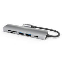 Load image into Gallery viewer, Usb 6 In 1 Docking Station Hdmi Audio And Video Sd Card Reader Pd Port Hub