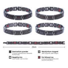 Load image into Gallery viewer, Drop Ship Double Row Negative Ion Germanium Blue Bracelet Man Titanium Carbon Fiber Bangles