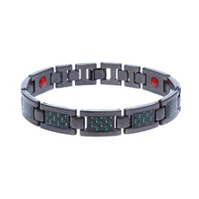 Load image into Gallery viewer, Drop Ship Double Row Negative Ion Germanium Blue Bracelet Man Titanium Carbon Fiber Bangles