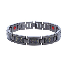 Load image into Gallery viewer, Drop Ship Double Row Negative Ion Germanium Blue Bracelet Man Titanium Carbon Fiber Bangles