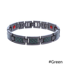 Load image into Gallery viewer, Drop Ship Double Row Negative Ion Germanium Blue Bracelet Man Titanium Carbon Fiber Bangles