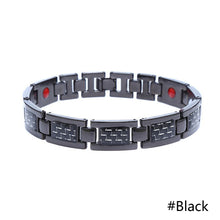 Load image into Gallery viewer, Drop Ship Double Row Negative Ion Germanium Blue Bracelet Man Titanium Carbon Fiber Bangles