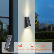 Load image into Gallery viewer, Solar Wall Lights Garden Fence Waterproof Solar Led Light Up&Down Light Outdoor Solar Wall Stair Light Patio Courtyard Street Landscape Garden Decor Wall Lamp