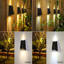 Load image into Gallery viewer, Solar Wall Lights Garden Fence Waterproof Solar Led Light Up&Down Light Outdoor Solar Wall Stair Light Patio Courtyard Street Landscape Garden Decor Wall Lamp