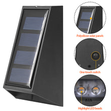 Load image into Gallery viewer, Solar Wall Lights Garden Fence Waterproof Solar Led Light Up&Down Light Outdoor Solar Wall Stair Light Patio Courtyard Street Landscape Garden Decor Wall Lamp