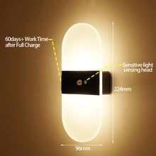 Load image into Gallery viewer, USB Rechargeable Wall Lights Home Indoor Motion Sensor Lighting Bedroom Bedside Lamp Corridor Stairway Decor Lights Wall Lamp