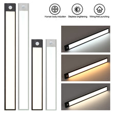 Load image into Gallery viewer, Ultra Thin Motion Sensor Night Light USB Rechargeable Wireless Lamp Bedroom Bedside Cabinet Wardrobe Night Lighting