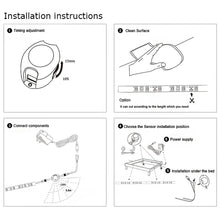 Load image into Gallery viewer, Wireless PIR Motion Sensor LED Night Light DC12V LED Adhesive Tape Strip Night Lamp Home Bedroom Kitchen Wardrobe Decor