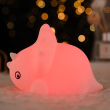 Load image into Gallery viewer, Cute Dinosaur Tap Night Light Silicone Animal Atmosphere Lamp Children Kids Holiday Gift Dimmable Sleeping Night Lamp 5V USB Charging