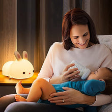 Load image into Gallery viewer, Cute Rabbit Tap Night Light Silicone Animal Atmosphere Lamp Children Kids Holiday Gift Dimmable Sleeping Night Lamp 5V USB Charging