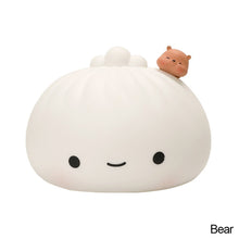Load image into Gallery viewer, Cute Bun Tap Night Light Silicone Atmosphere Lamp Children Kids Holiday Gift Dimmable Sleeping Night Lamp 5V USB Charging