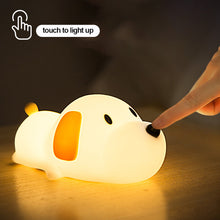 Load image into Gallery viewer, Cute Puppy Touch Senor Night Light Silicone Dog Dimmable Atmosphere Lamp Children Kids Holiday Gift Sleeping Night Lamp 5V USB Charging