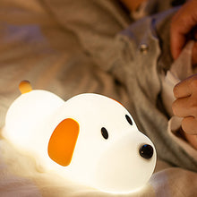 Load image into Gallery viewer, Cute Puppy Touch Senor Night Light Silicone Dog Dimmable Atmosphere Lamp Children Kids Holiday Gift Sleeping Night Lamp 5V USB Charging