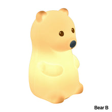 Load image into Gallery viewer, USB Charging Cute Polar Bear Tap Night Light Silicone Animal Atmosphere Lamp Children Kids Holiday Gift Dimmable Sleeping Night Lamp 5V