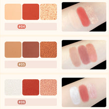 Load image into Gallery viewer, 3 Colors Eyeshadow Palette Waterproof Pearl Matte Glitter Daisy Eyeshadow Girl Sunset Makeup Bright Eyeshadow Palette