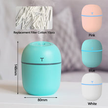 Load image into Gallery viewer, 220ML Mini Air Humidifier with Night Light USB Plug-in Cool Mist Sprayer Portable For Car Bedroom Office Home Appliance