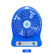 Load image into Gallery viewer, Portable Mini LED Fan Air Cooler Battery Operated USB Rechargeable Desktop 3 Mode Speed Regulation LED Lighting Function Without Battery