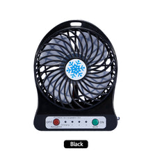 Load image into Gallery viewer, Portable Mini LED Fan Air Cooler Battery Operated USB Rechargeable Desktop 3 Mode Speed Regulation LED Lighting Function Without Battery