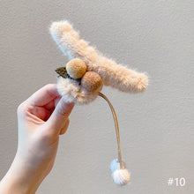 Load image into Gallery viewer, Korean Fashion Plush Bow Grab Clip Elegant Metal Hair Clip for Women Chic Fringe Hair Clamps Exquisite Pendant Hairpin Hair Accessories