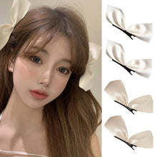 Load image into Gallery viewer, INS Fairy White Satin/Suede Bow Hairpin French Girl Hairpin Bangs Top Hairpin Side Clip