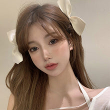 Load image into Gallery viewer, INS Fairy White Satin/Suede Bow Hairpin French Girl Hairpin Bangs Top Hairpin Side Clip