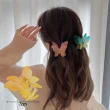 Load image into Gallery viewer, Acrylic Hair Claw Elegant Double Layer Sweet Fairy Butterfly Hairpin Clip Frosted Styling Tools Barrettes For Women Hair Accessories