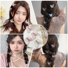 Load image into Gallery viewer, Girls Transparent Laser Butterfly Pink Hairpin Children Fashion Heart-Shape Hair Clips Women Barrettes Headband Hair Accessories