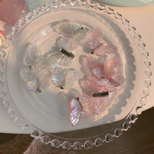 Load image into Gallery viewer, Girls Transparent Laser Butterfly Pink Hairpin Children Fashion Heart-Shape Hair Clips Women Barrettes Headband Hair Accessories