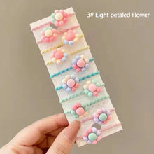 Load image into Gallery viewer, 10Pcs Cute Korean Style Girls Hair Band Elastic Hair Bands Children Ponytail Holder Rubber Bands for Kids Hair Accessories