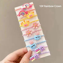 Load image into Gallery viewer, 10Pcs Cute Korean Style Girls Hair Band Elastic Hair Bands Children Ponytail Holder Rubber Bands for Kids Hair Accessories
