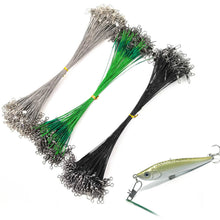 Load image into Gallery viewer, 20PCS 15CM-30CM Anti Bite Steel Fishing Line Steel Wire Leader With Swivel Fishing Accessory Lead Core Leash Fishing Wire