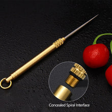 Load image into Gallery viewer, Multi-Purpose Titanium Outdoor EDC Portable Toothpick Bottle Fruit Fork Camping Tool Toothpick Tube Is More Durable Than Floss