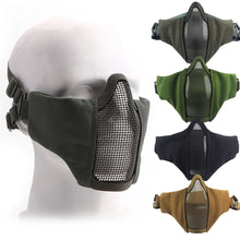 Load image into Gallery viewer, Outdoor Airsoft Tactical Half Face Mask Breathable Low-carbon Steel Mesh Protective Paintball Masks