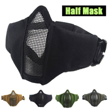 Load image into Gallery viewer, Outdoor Airsoft Tactical Half Face Mask Breathable Low-carbon Steel Mesh Protective Paintball Masks