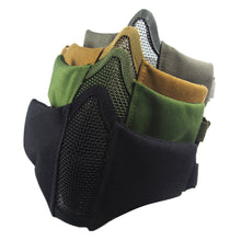 Load image into Gallery viewer, Outdoor Airsoft Tactical Half Face Mask Breathable Low-carbon Steel Mesh Protective Paintball Masks