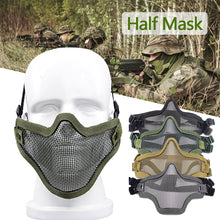 Load image into Gallery viewer, Half Face Tactical Mask Strike Metal Mesh Skull Army Military Hunting Accessories Lower Face Airsoft Paintball Masks