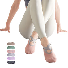Load image into Gallery viewer, Yoga Socks Non-Slip Grips & Straps, Bandage Cotton Sock Ideal For Pilates Pure Barre Ballet Dance Barefoot Workout For Women