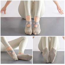 Load image into Gallery viewer, Yoga Socks Non-Slip Grips & Straps, Bandage Cotton Sock Ideal For Pilates Pure Barre Ballet Dance Barefoot Workout For Women