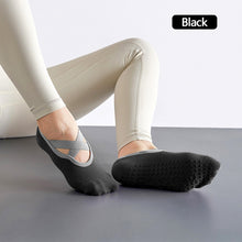 Load image into Gallery viewer, Yoga Socks Non-Slip Grips & Straps, Bandage Cotton Sock Ideal For Pilates Pure Barre Ballet Dance Barefoot Workout For Women