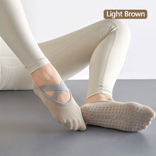 Load image into Gallery viewer, Yoga Socks Non-Slip Grips & Straps, Bandage Cotton Sock Ideal For Pilates Pure Barre Ballet Dance Barefoot Workout For Women