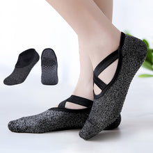 Load image into Gallery viewer, Women Yoga Socks Non-Slip Grips & Straps, Bandage Cotton Sock Ideal For Pilates Pure Barre Ballet Dance Barefoot Workout