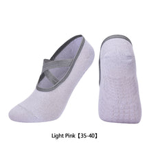 Load image into Gallery viewer, Women Yoga Socks Non-Slip Grips & Straps, Bandage Cotton Sock Ideal For Pilates Pure Barre Ballet Dance Barefoot Workout