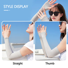 Load image into Gallery viewer, Ice Silk Long Gloves Sun UV Protection Hand Protector Cover Arm Sleeves Sunscreen Sleeves Outdoor Arm Warmer Half Finger Sleeves