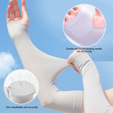 Load image into Gallery viewer, Ice Silk Long Gloves Sun UV Protection Hand Protector Cover Arm Sleeves Sunscreen Sleeves Outdoor Arm Warmer Half Finger Sleeves