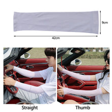 Load image into Gallery viewer, Ice Silk Long Gloves Sun UV Protection Hand Protector Cover Arm Sleeves Sunscreen Sleeves Outdoor Arm Warmer Half Finger Sleeves