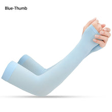 Load image into Gallery viewer, Ice Silk Long Gloves Sun UV Protection Hand Protector Cover Arm Sleeves Sunscreen Sleeves Outdoor Arm Warmer Half Finger Sleeves