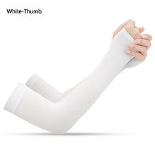 Load image into Gallery viewer, Ice Silk Long Gloves Sun UV Protection Hand Protector Cover Arm Sleeves Sunscreen Sleeves Outdoor Arm Warmer Half Finger Sleeves