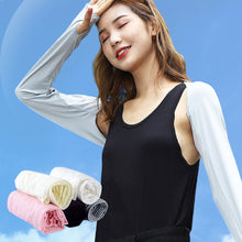 Load image into Gallery viewer, Women Ice Silk Shawl Cuff Gloves Golf Shawl Sleeves Sunscreen Sleeves Summer Uv Protection Clothing For Outdoor Arm Sleeve